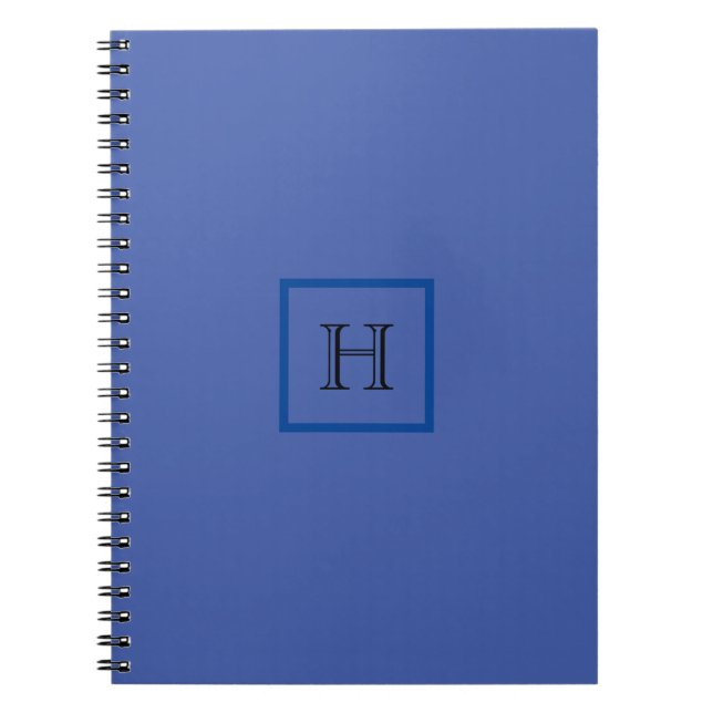 Carnet Monogramme Bleu Simple Design Moderne Initiale (Devant)