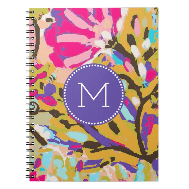Carnet Monogramme | Boho rose Floral I (Devant)