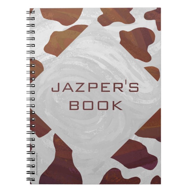 Carnet Monogramme Brown et blanc de vache (Devant)