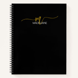 Carnet Monogramme Brun Noir Personnel