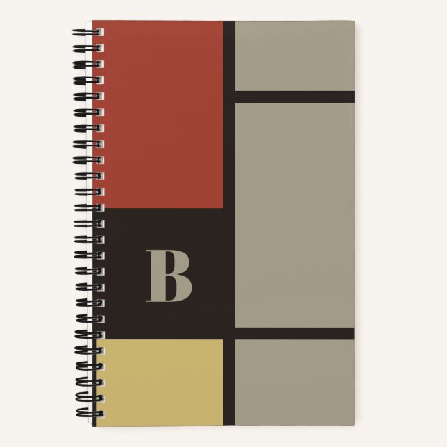 Carnet Monogramme Carré De Stijl Inspiré (Recto)