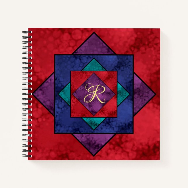 Carnet Monogramme Carré de surface (Devant)