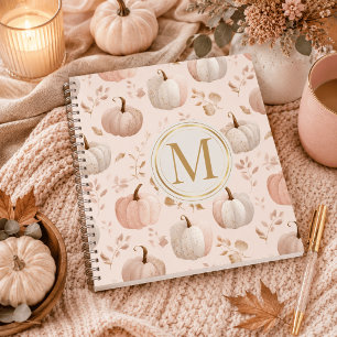 Carnet Monogramme Citrouille Pastel – Initiale Personnali