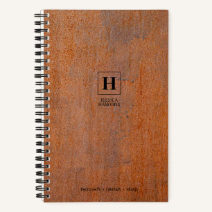 Carnet Monogramme Classique en Acier Rouillé Patiné