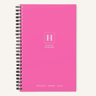 Carnet Monogramme classique rose chaud