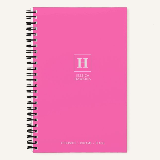 Carnet Monogramme Classique Rose Chaud (Recto)
