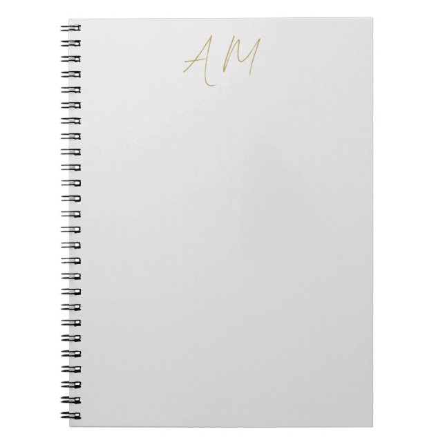 Carnet Monogramme couleur or Initiales Calligraphie Pro (Devant)