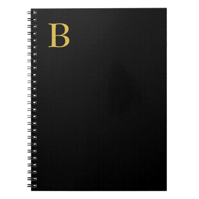 Carnet Monogramme couleur or moderne Ajouter un nom initi (Devant)