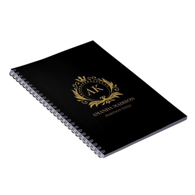 Carnet Monogramme Couronne de luxe or (Côté Droit)