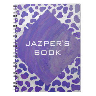 Carnet Monogramme Dalmatien violet et blanc