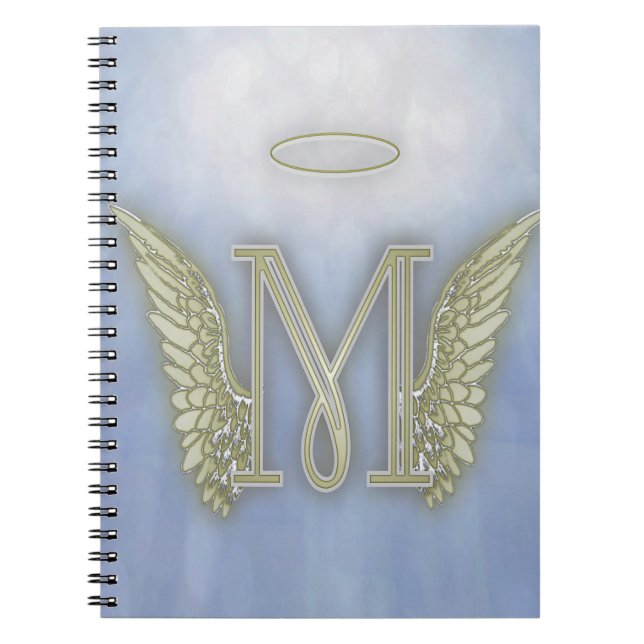 Carnet Monogramme d'ange de la lettre M (Devant)