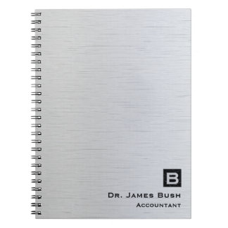 Carnet Monogramme d'ardoise en titane brossé professionne