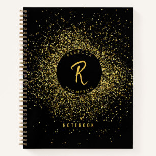 Carnet Monogramme de cadre de Parties scintillant 