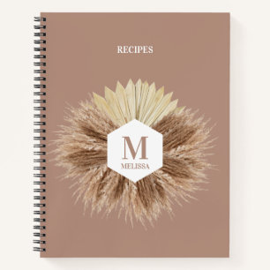 Carnet Monogramme de couleurs neutres rustiques chaudes