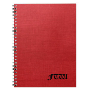 Carnet Monogramme de FTW sur la photo de toile rouge de