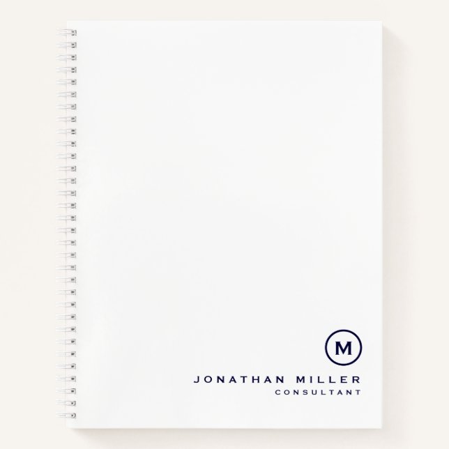 Carnet Monogramme de marine blanche (Devant)