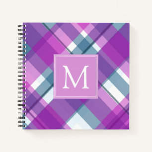 Carnet Monogramme de Motif à plis violet