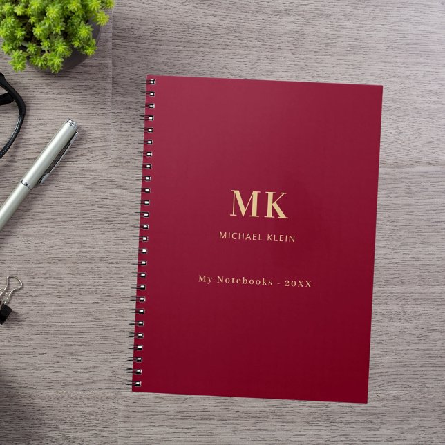 Carnet monogramme de nom d'or de Bourgogne (Créateur téléchargé)