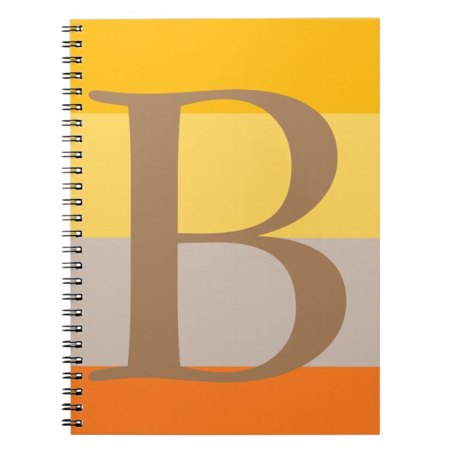 Carnet Monogramme de nom initial couleur pastel multiple  (Devant)