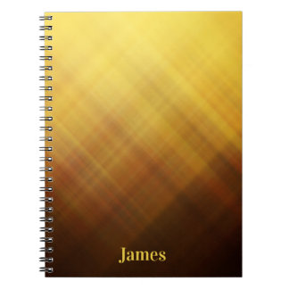 Carnet Monogramme de nom jaune marron moderne