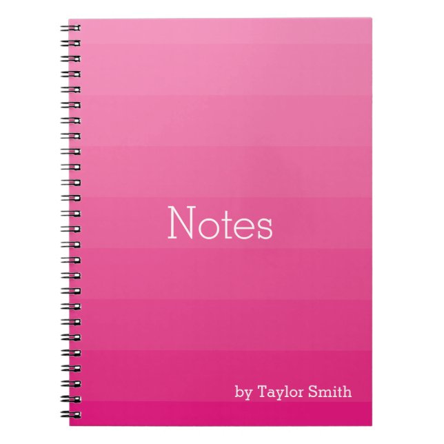 Carnet Monogramme de notes Ombre rose foncé (Devant)
