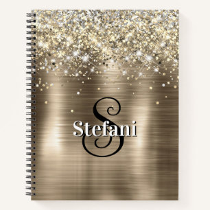 Carnet Monogramme de Parties scintillant de glitterie d'h
