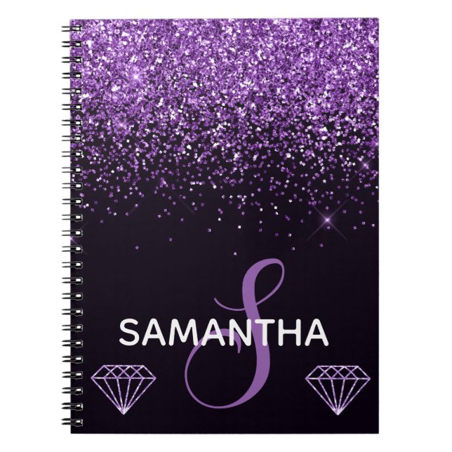 Carnet Monogramme de Parties scintillant et de diamant vi (Devant)