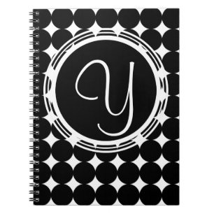 Carnet Monogramme de point Polka Noir