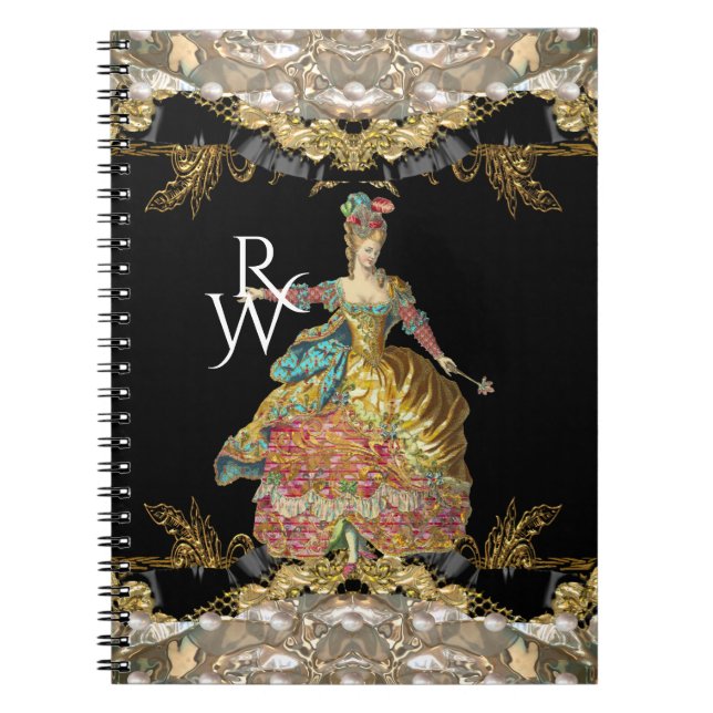 Carnet Monogramme de rococos de Salon de Liquid French (Devant)