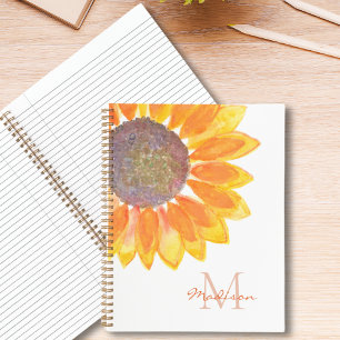 Carnet Monogramme de tournesol