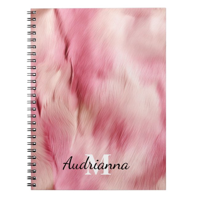 Carnet Monogramme de vache rose chic (Devant)