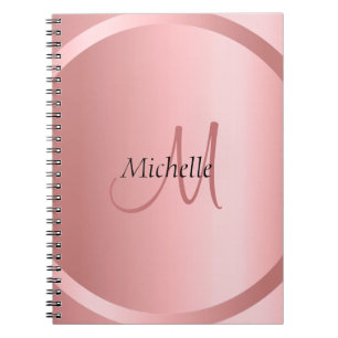 Carnet Monogramme d'élégance or Rose personnalisé