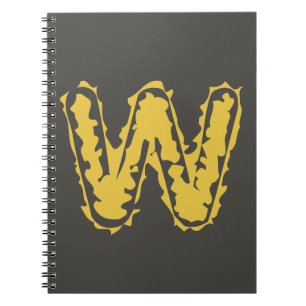 Carnet Monogramme déplaisant Moody Jaune sur gris foncé
