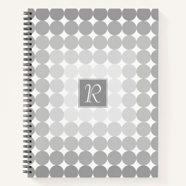 Carnet Monogramme des cercles gris modernes (Devant)