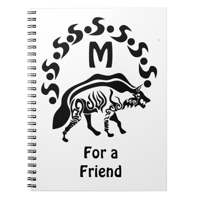 Carnet Monogramme d'hyène tribus (Devant)