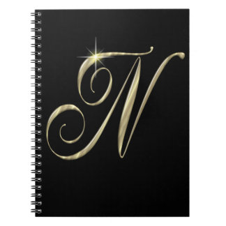 Carnet Monogramme d'or N initiales marchandise