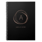 Monogramme d'or noir et Rose Faux