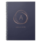 Monogramme d'or Rose de minuit bleu et Faux