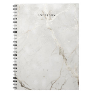 Carnet monogramme double perle de marbre