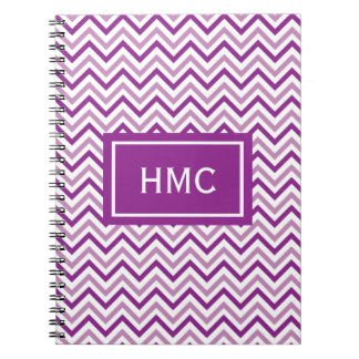 Carnet Monogramme double violet Chevron