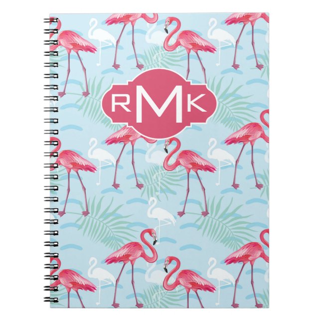 Carnet Monogramme du motif | de Flamant rose (Devant)