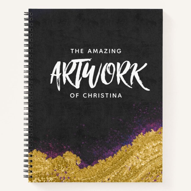 Carnet Monogramme Elegant Artiste Noir (Devant)