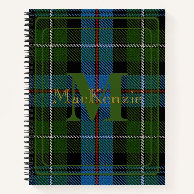 Carnet Monogramme élégant du tartan du clan MacKenzie (Devant)