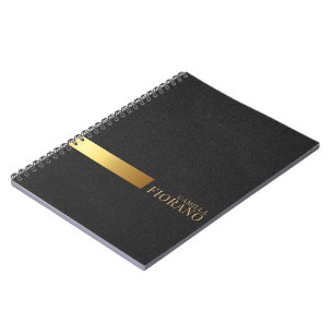 Carnet Monogramme en cuir élégant de luxe doré