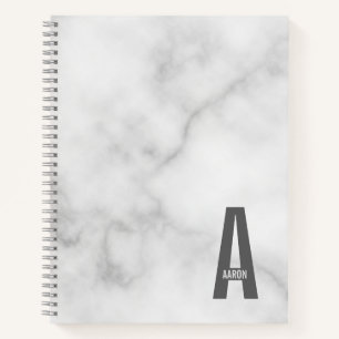 Carnet Monogramme et nom personnalisés gras modernes