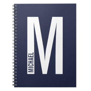 Carnet Monogramme et nom personnalisés modernes