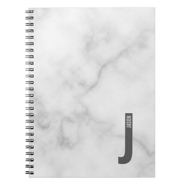 Carnet Monogramme et nom personnalisés modernes (Devant)