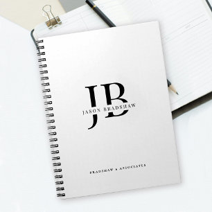 Carnet Monogramme et nom professionnels classiques simple