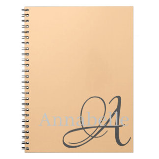 Carnet Monogramme et nom simples et élégants