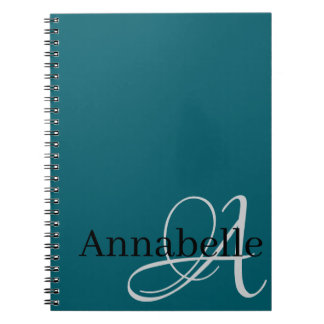 Carnet Monogramme et nom simples et élégants